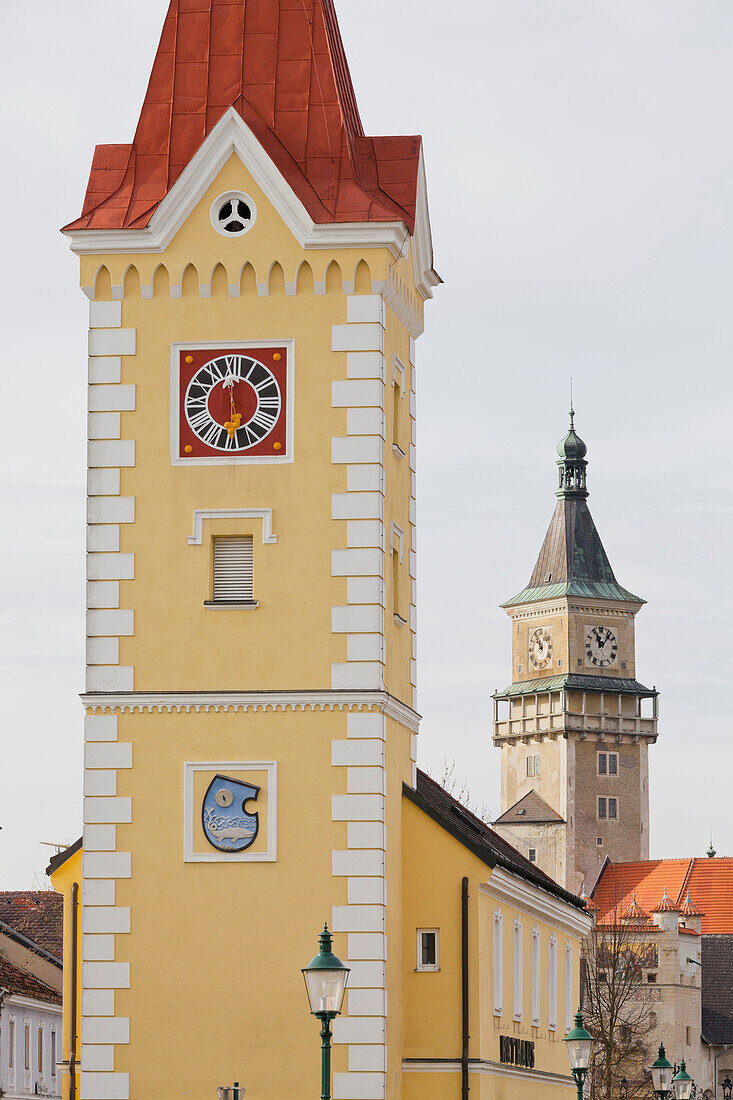 Stadtturm und Schloss Wallsee, Wallsee-Sindelburg, Niederösterreich, Österreich