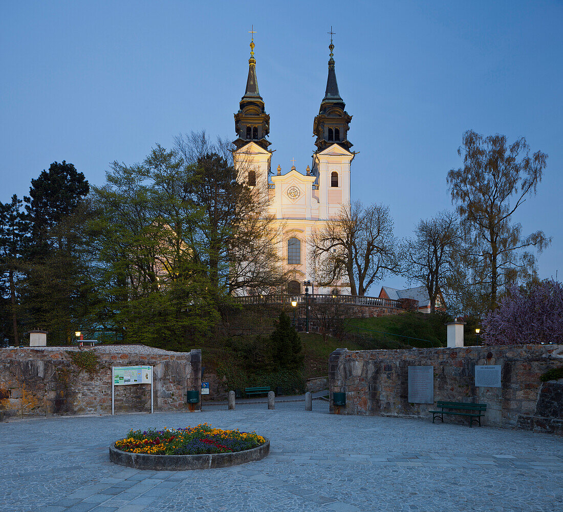 Church on Poestlingberg in the evening light, Linz, Upper Austria, Austria