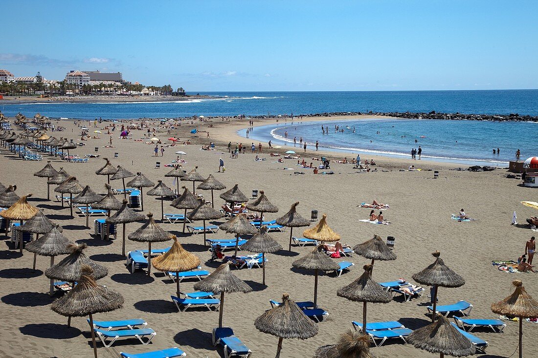Playa de Las Americas, Beach, Tenerife, Canary Islands, Spain.