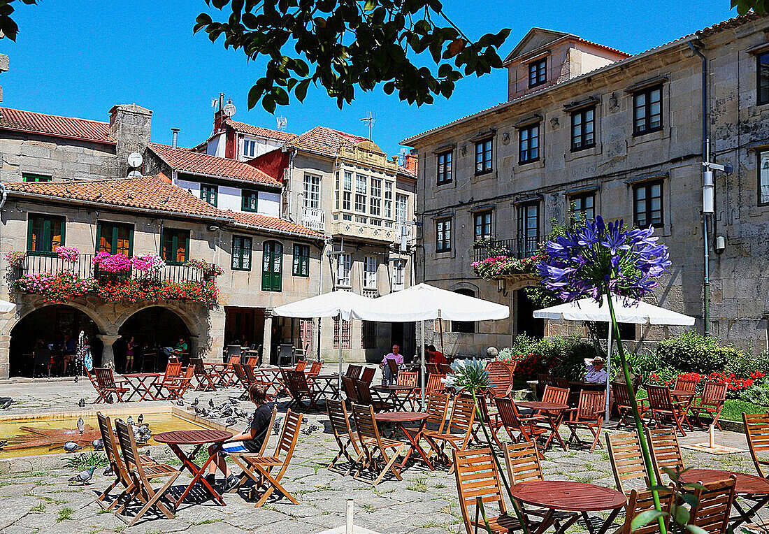 Plaza da Ferraría, Herrería Square, Pontevedra, Galicia, Spain.