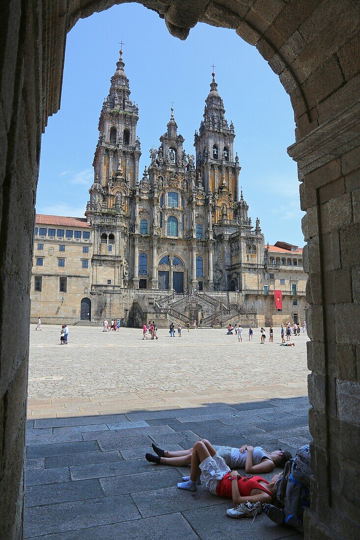 Catedral, Praza do Obradoiro, Santiago de Compostela, Provinz A Coruña, Galicien, Spanien