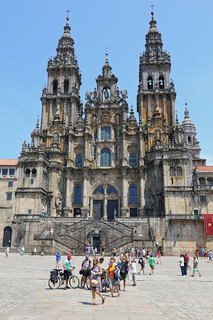 Catedral, Praza do Obradoiro, Santiago de Compostela, A Coruña province, Galicia, Spain