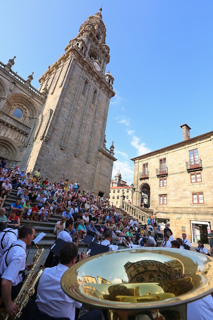 Catedral, Praza das Praterias, Santiago de Compostela, Provinz A Coruña, Galicien, Spanien.