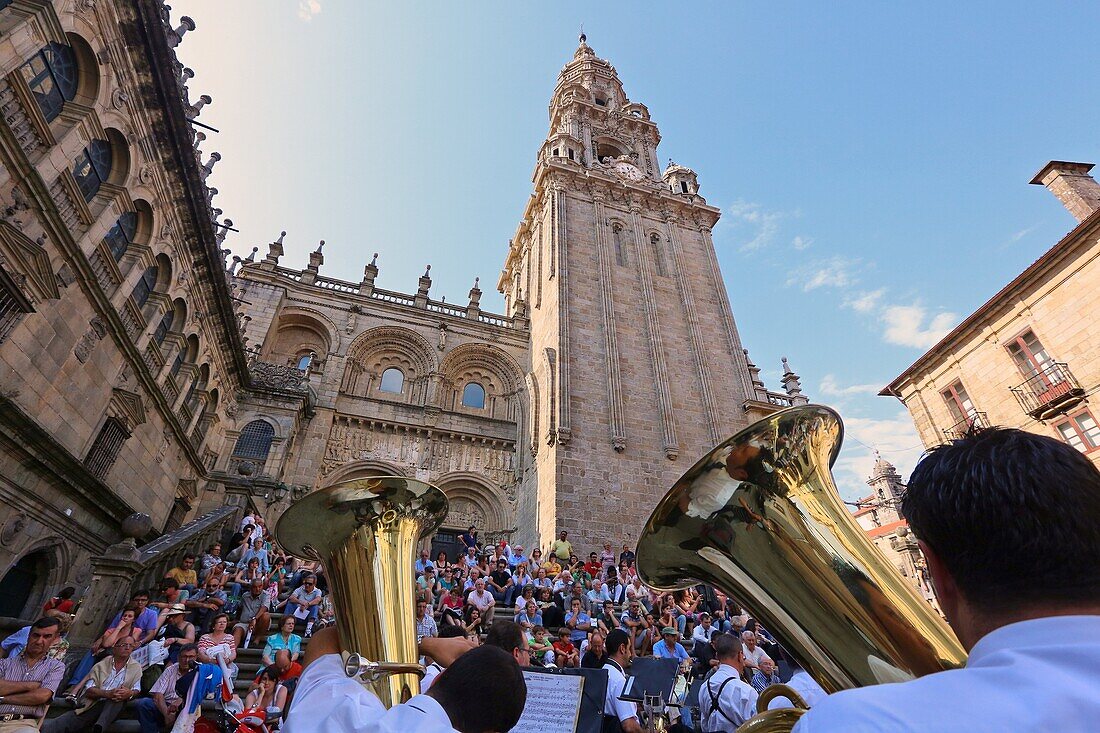 Kathedrale, Praza das Praterias, Santiago de Compostela, Provinz A Coruña, Galicien, Spanien.