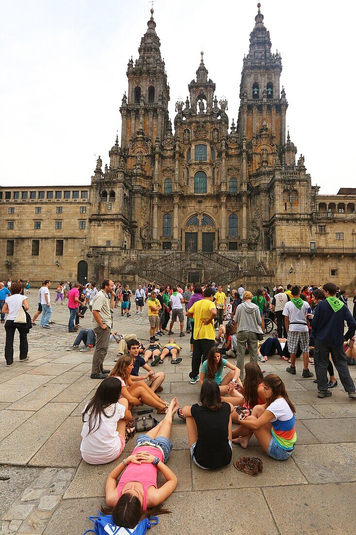 Kathedrale, Praza do Obradoiro, Santiago de Compostela, Provinz A Coruña, Galicien, Spanien