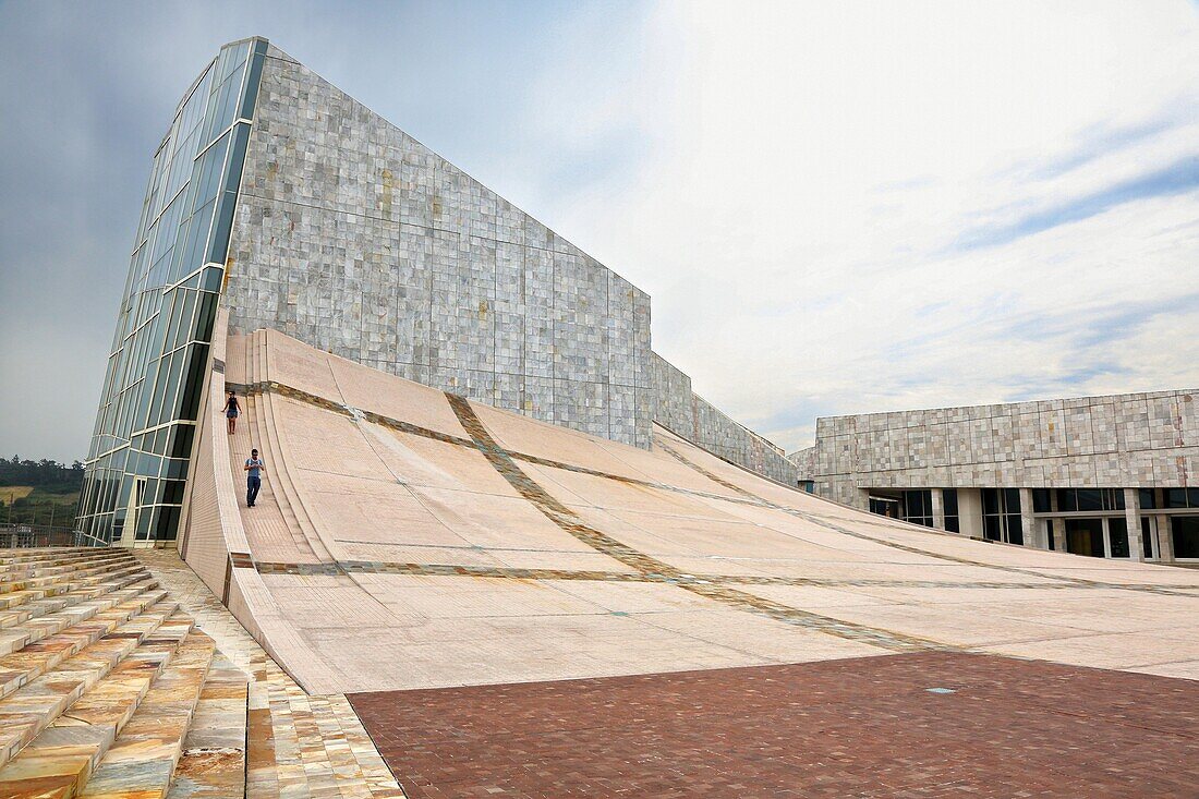 Cidade da Cultura de Galicia, Kulturstadt von Galicien, entworfen von Peter Eisenman, Santiago de Compostela, Provinz A Coruña, Galicien, Spanien