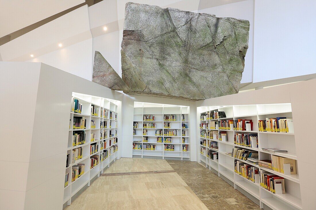 Bibliothek, Cidade da Cultura de Galicia, Kulturstadt von Galicien, entworfen von Peter Eisenman, Santiago de Compostela, Provinz A Coruña, Galicien, Spanien