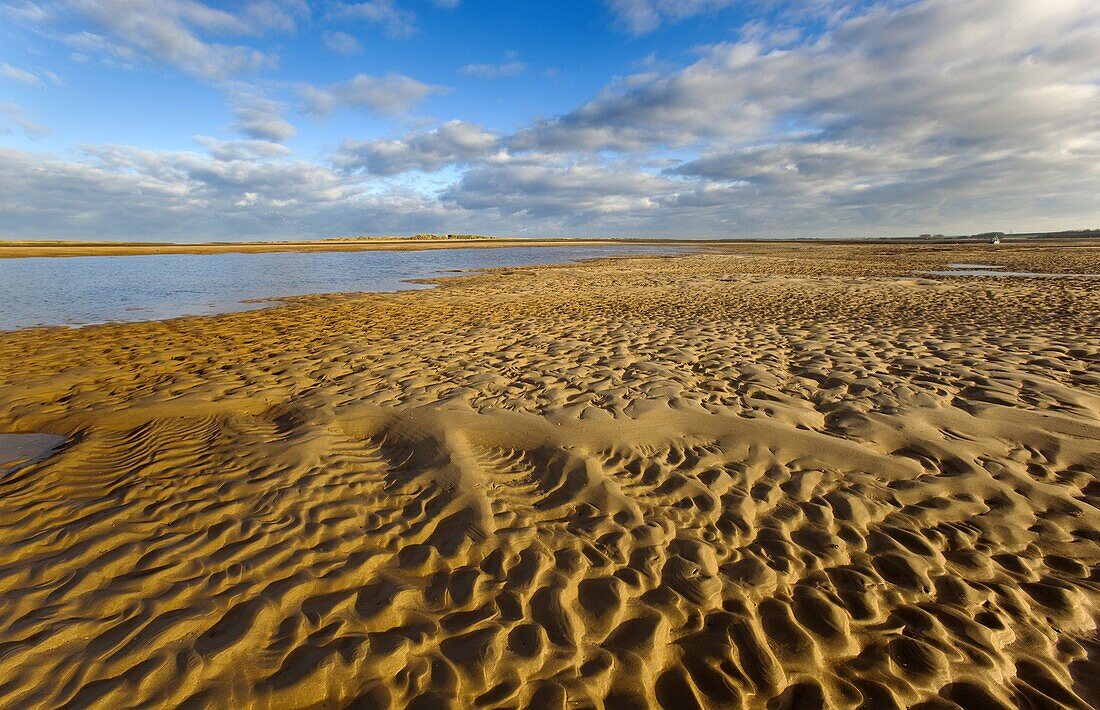 Brancaster beach sand patterns North Norfolk UK Winter