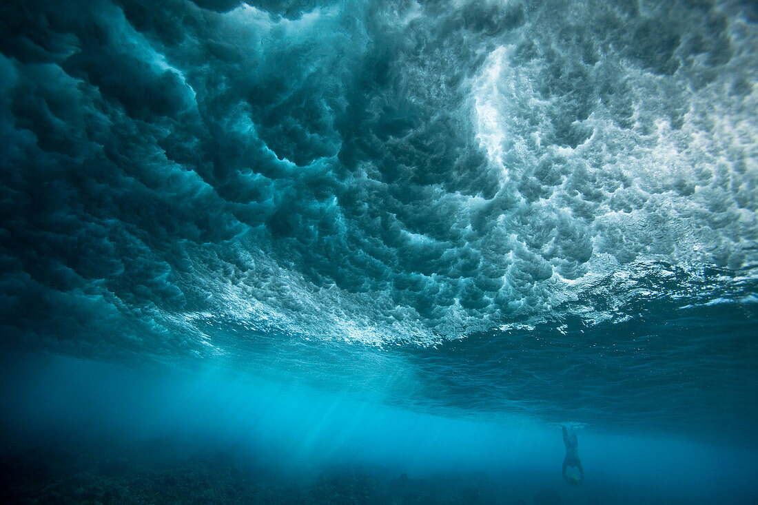 Underwater view of waves