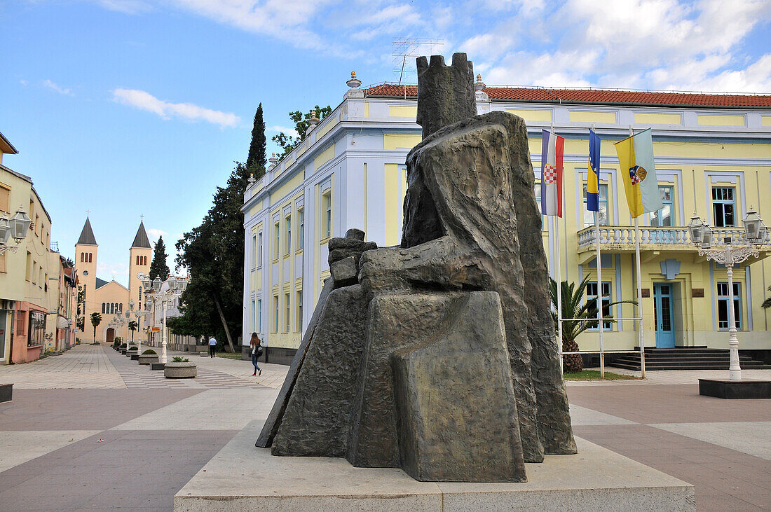 Sculpture in Capljina on the river Nertva, Bosnia and Herzegovina