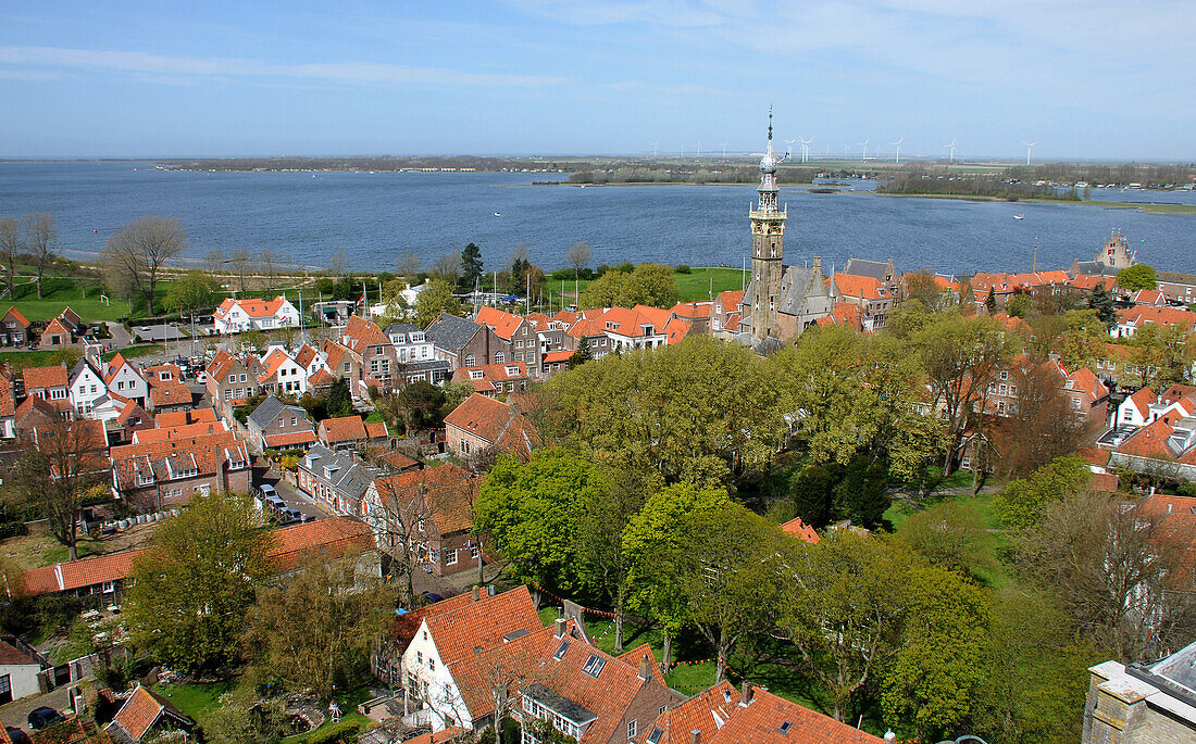 View from the Church of our Lady, Veere on Zeeland, The Netherlands