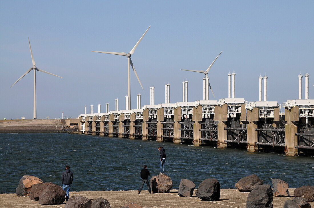 Delta works, protection system against floods and storms, Zeeland, The Netherlands