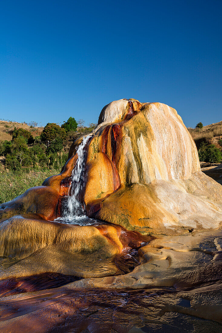 Geyser spouting, Geysers of Ampefy, highlands, Madagascar, Africa