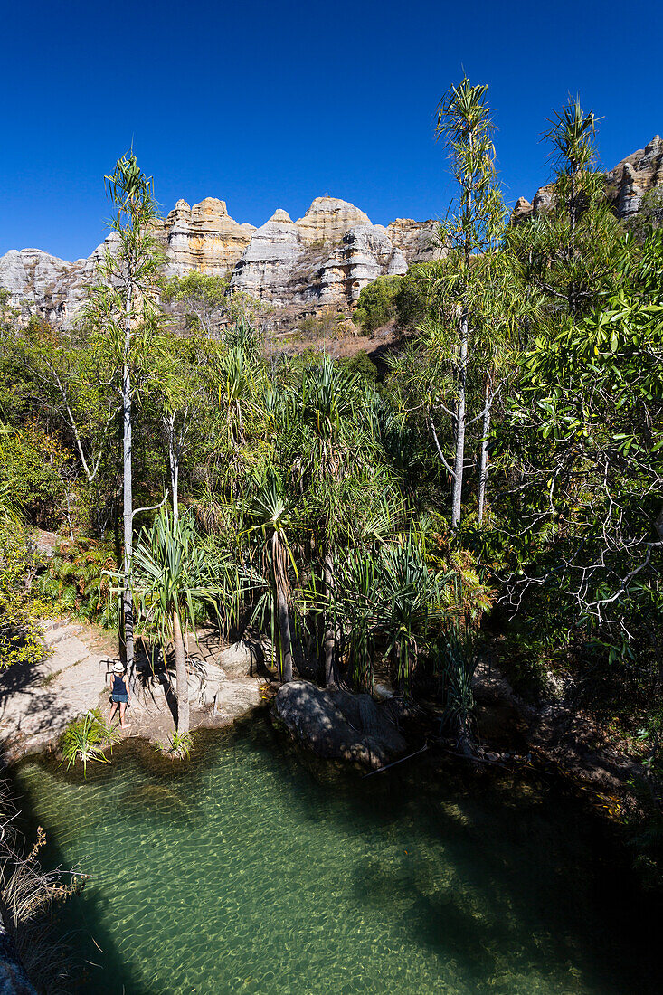 Naturschwimmbad im Isalo Nationalpark bei Ranohira, Region Ihorombe, Süd-Madagaskar, Afrika