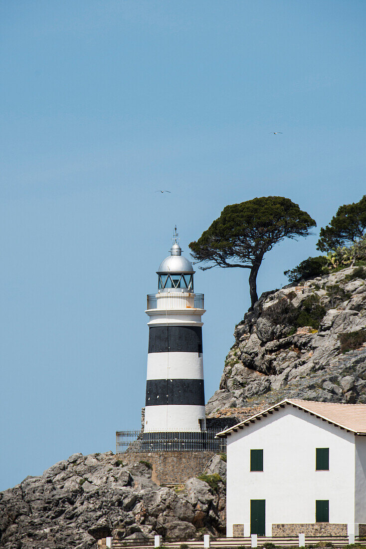 Leuchtturm, Port de Soller, Mallorca, Spanien