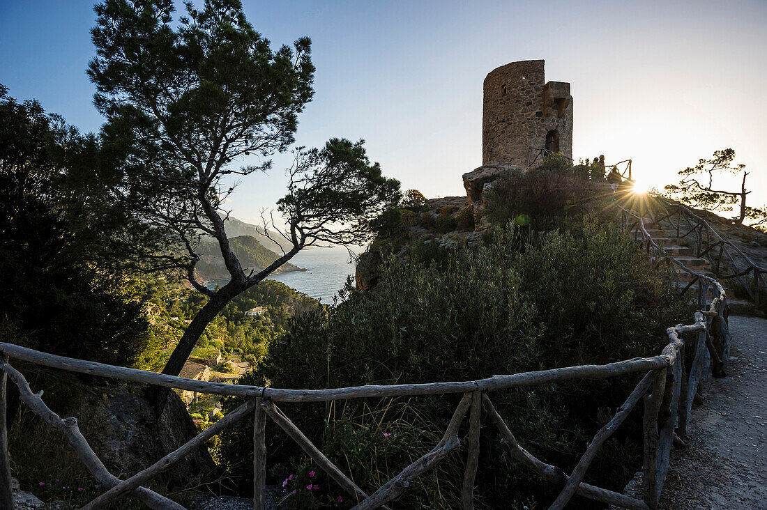 Medieval watchtower, Torre Talaia de Ses Animes, Banyalbufar, Majorca, Spain