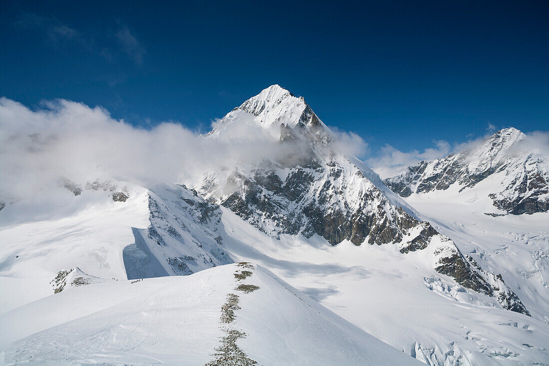 Pennine Alps with Col Durand and Dent Blanche, Zermatt, Canton of Valais, Switzerland