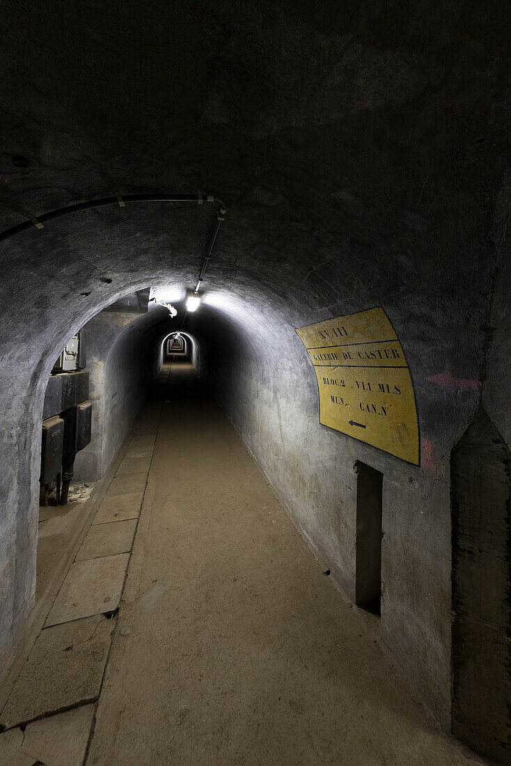 Corridor in the Fort Eben-Emael in Liege, Belgium