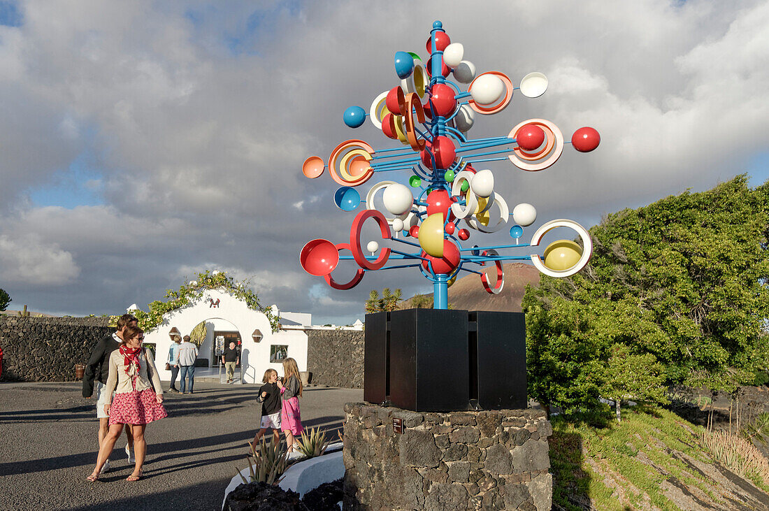 Wind sculpture in front of Casa Cesar Manrique, Museum of the Manrique Foundation, Lanzarote, Canary Islands, Spain