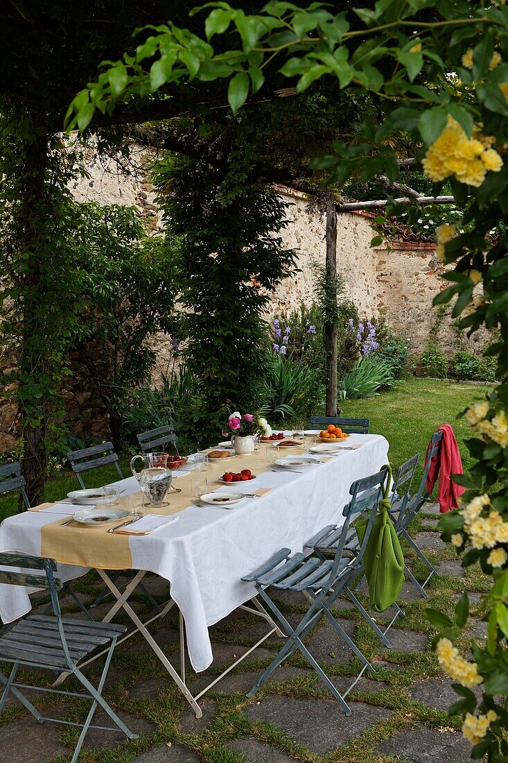 Laid Table under a pergola