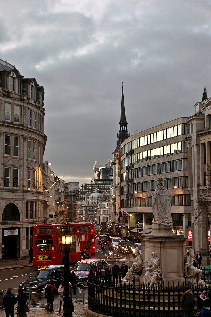 England, London, View of Fleet Street from St Paul's Cathedral