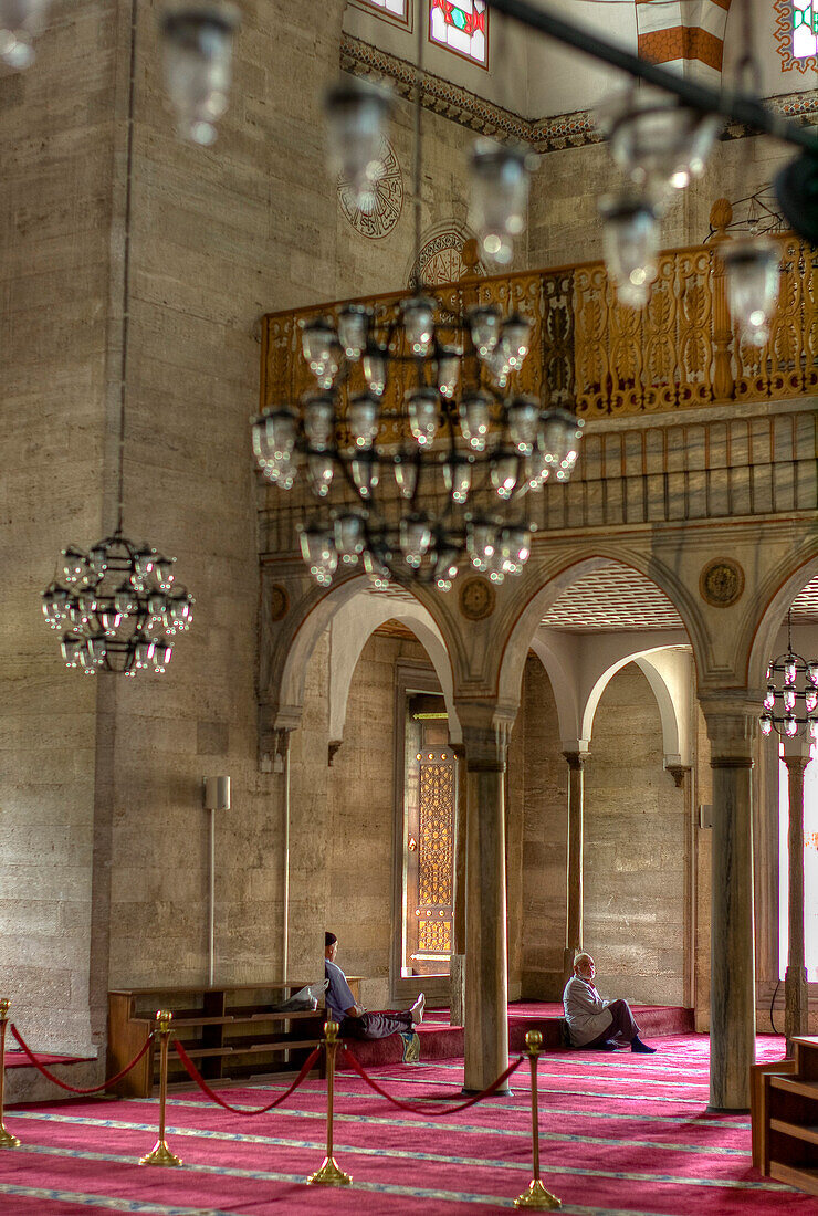 Republic of Turkey, Istanbul, Sehzade Mosque, Men praying