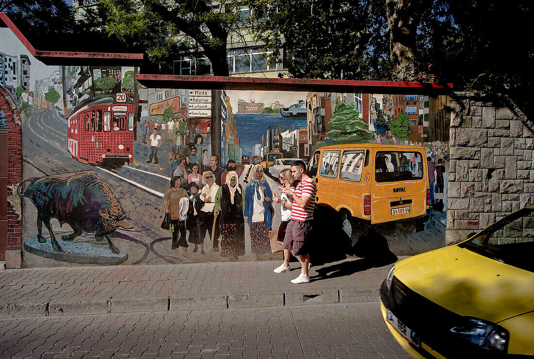 Republic of Turkey, Istanbul, Kadiköy District, Mural Paintings