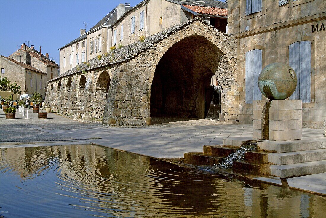 France, Aveyron Department, Nant, The village is located near the Dourbie River and the Durzon River. During the 10th century, the monks created a network of stone-lined canals to water the village gardens, which is still working