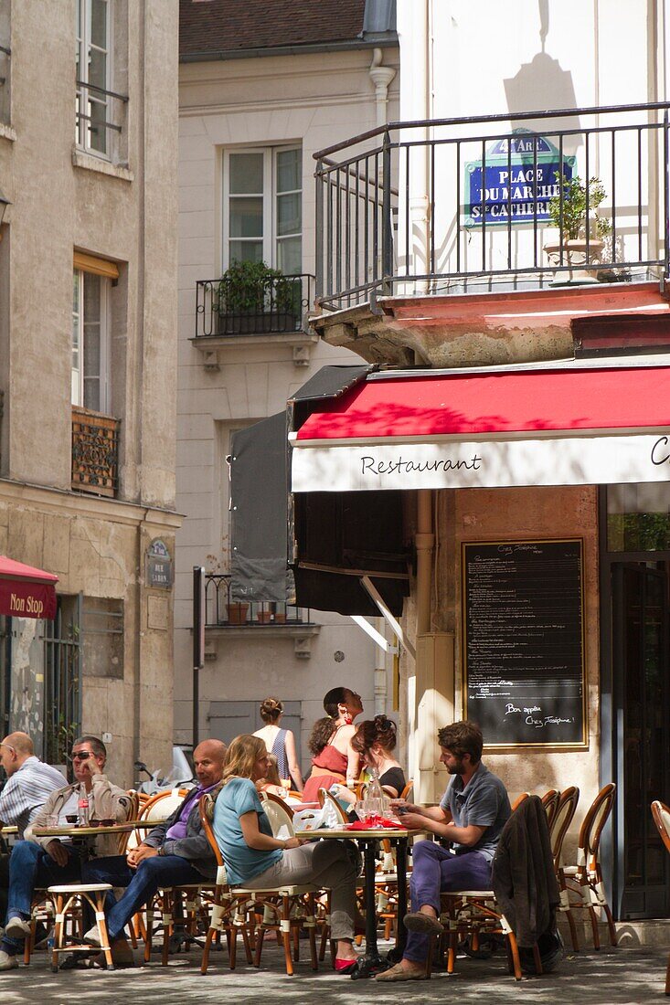 France, Paris, place of the market ste Catherine (4th arrondissement)