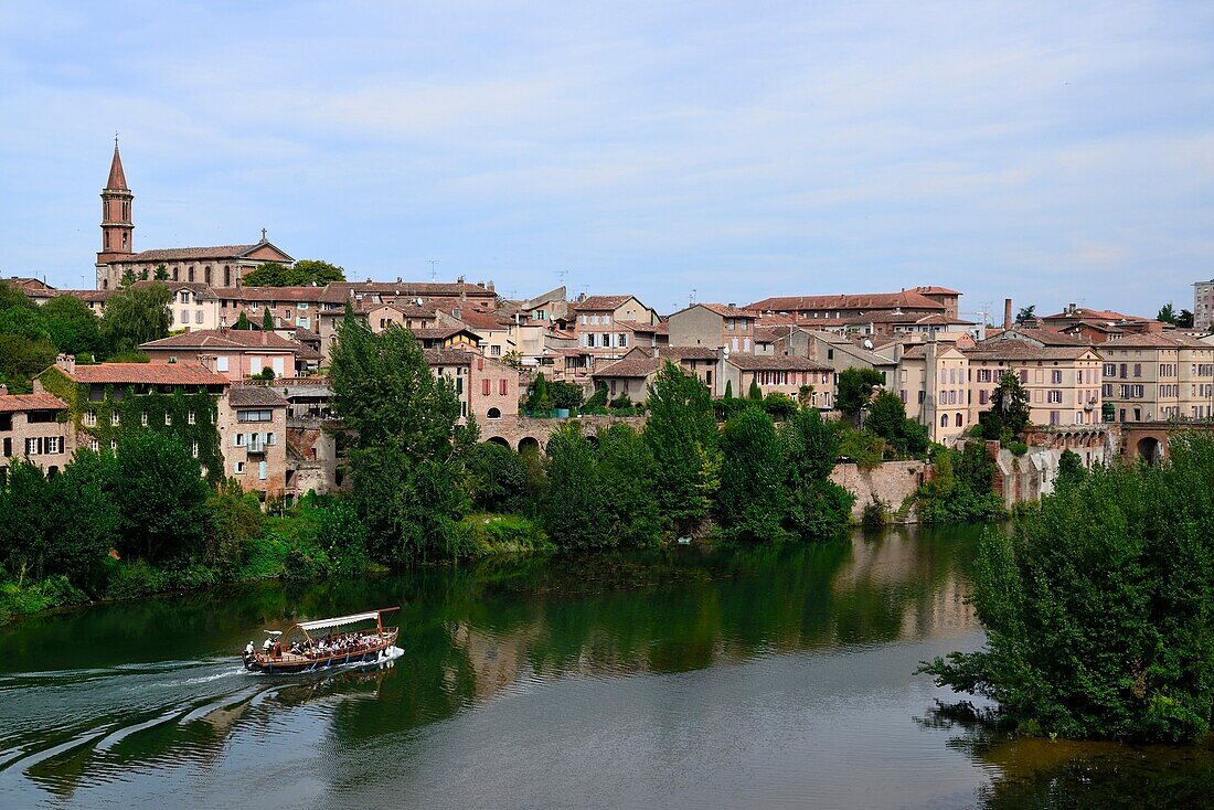 View of Albi city from the river, Tarn, France