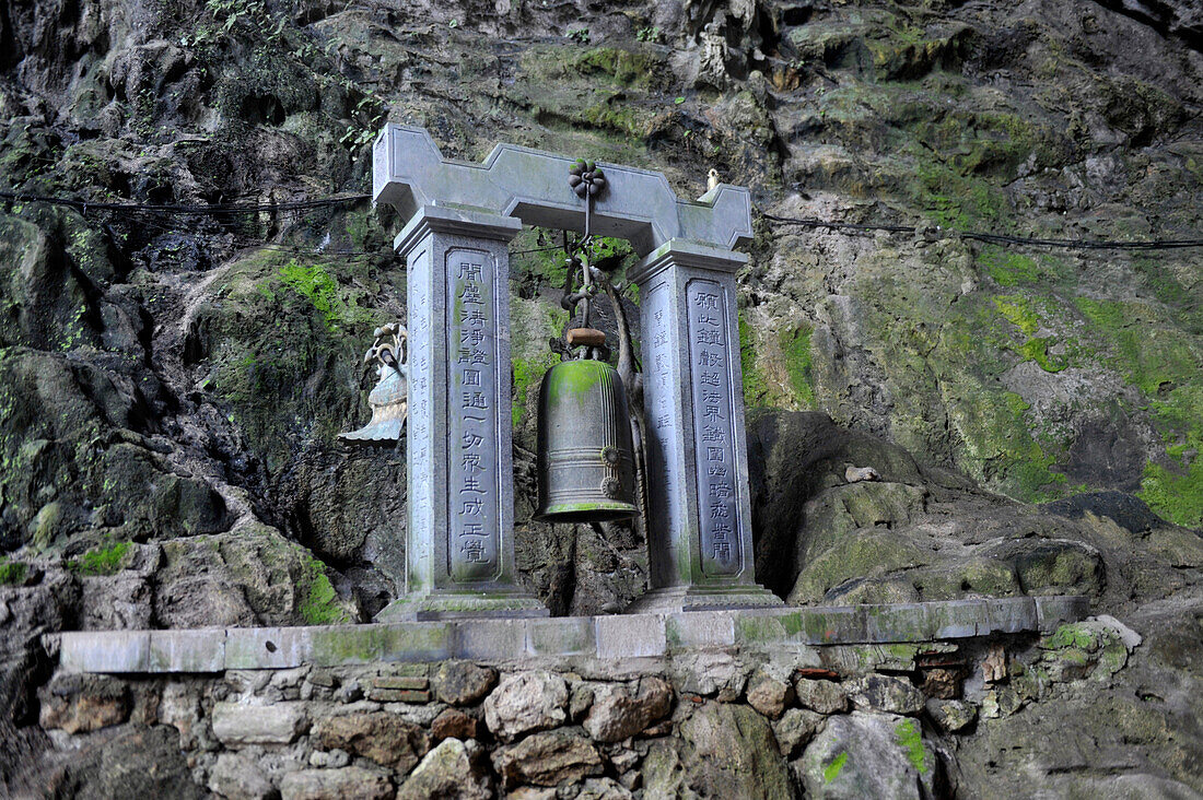 Bell inside the Perfume Pagoda cave (Huong Tich Grotto), North Vietnam, Vietnam, South East Asia, Asia