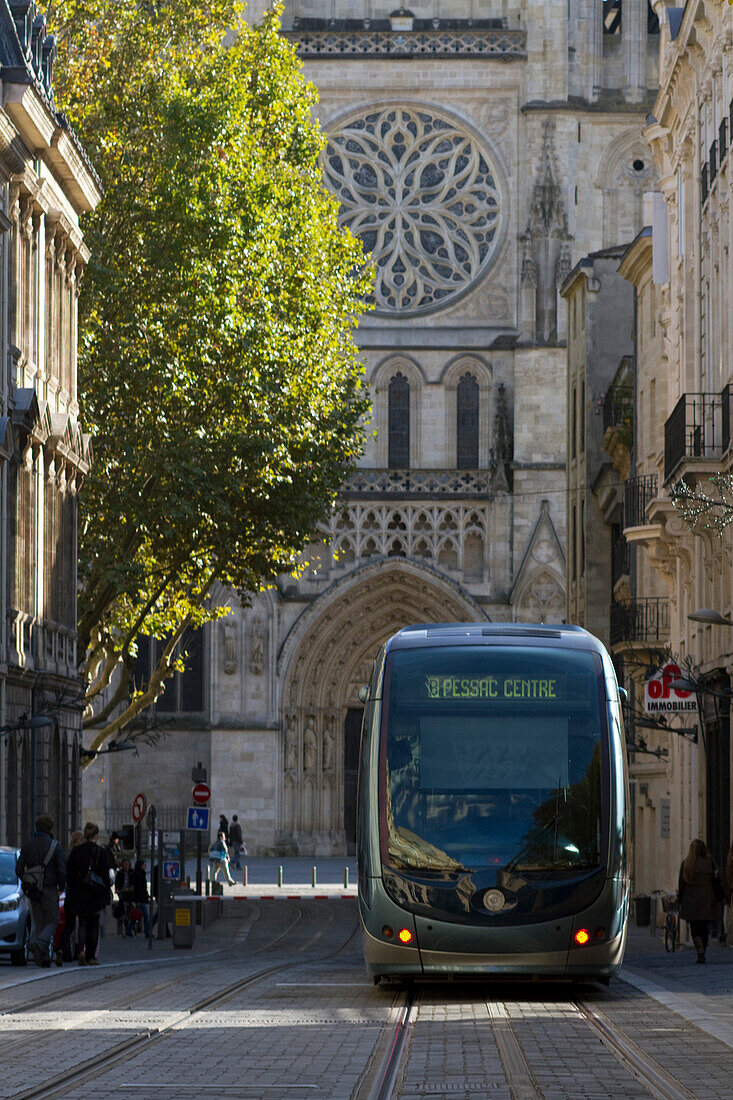 France, Bordeaux, Southwestern France, Aquitaine, rue Vital Carles, tramway