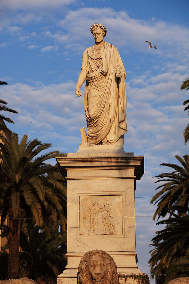 France, Southern Corsica, Ajaccio, Place Foch, Statue of Napoleon dressed as a Roman consul