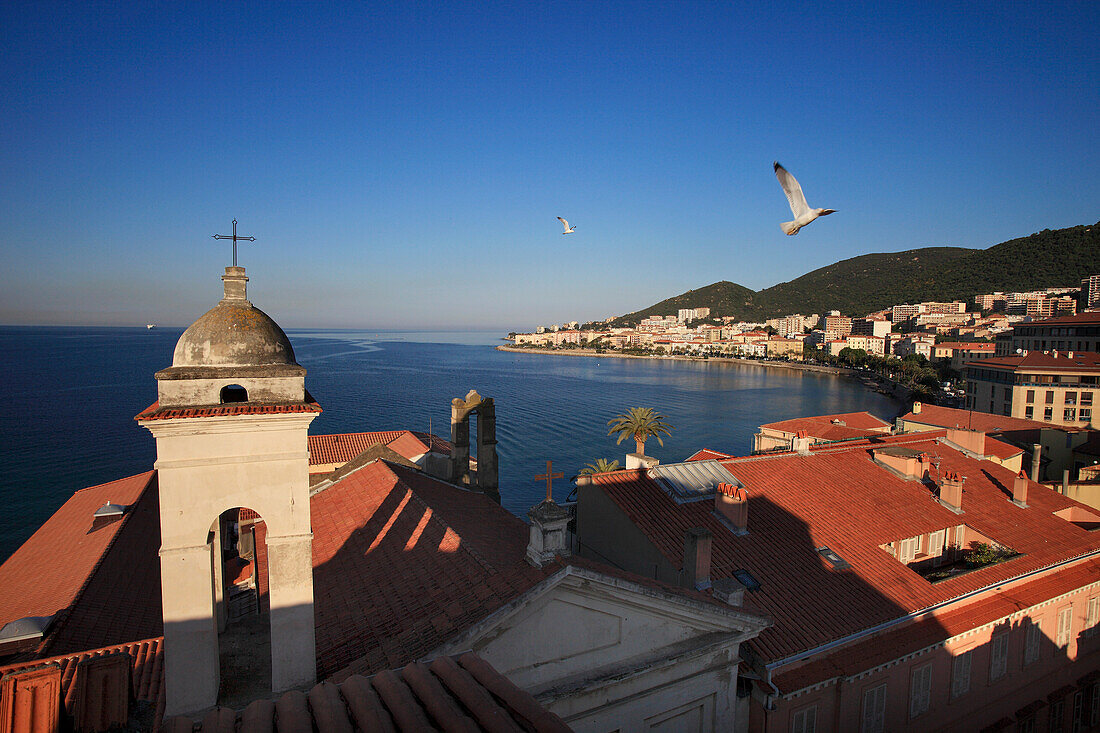 France, Southern Corsica, Ajaccio, Saint-Erasme church built in 1617, view of the port