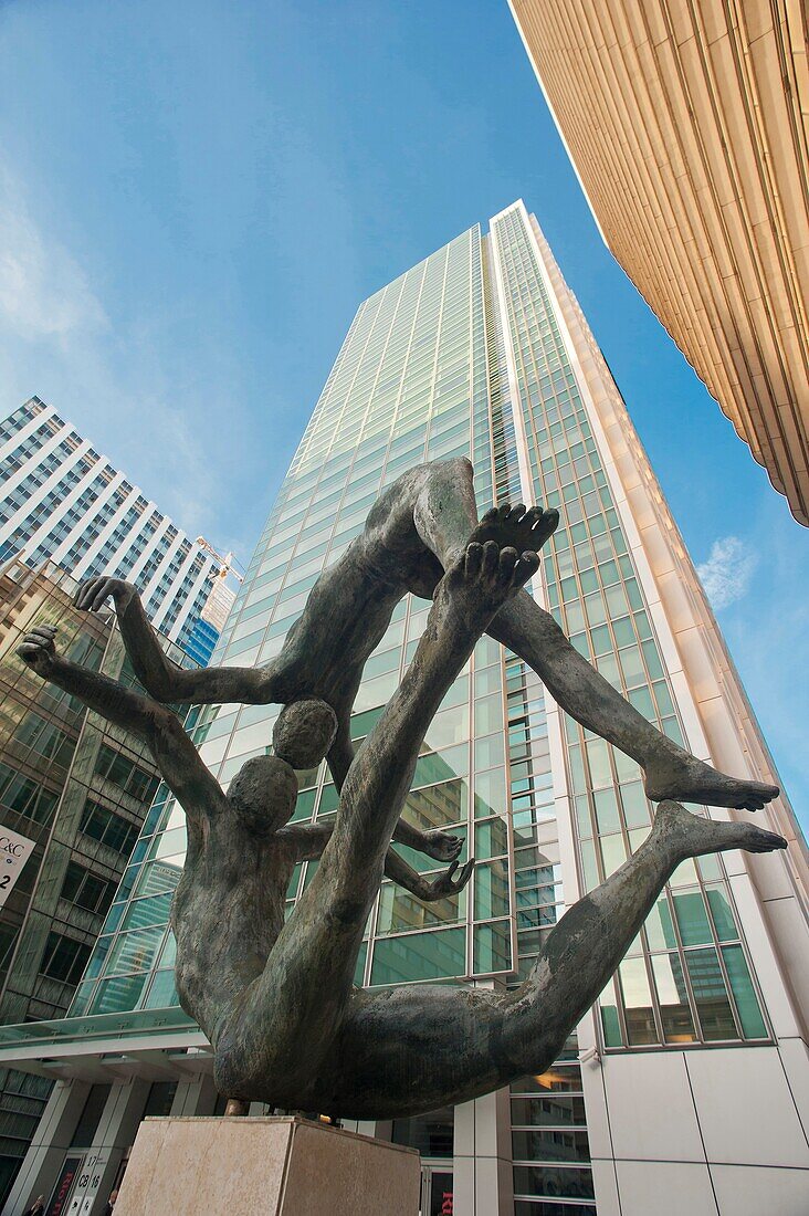 'Hauts-de-Seine - District  La Defense - Olivier Debré Sculpture '' La Terre'' in front of the tower CB 16'