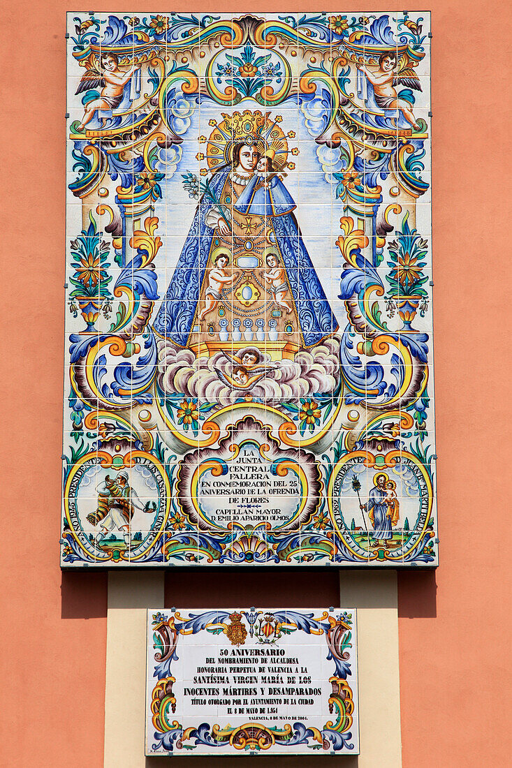 Spain, Valencia, Nuestra Senora de los Desamparados, azulejo, ceramic tile image