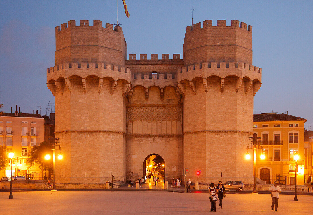 Spain, Valencia, Torres de Serranos, towers