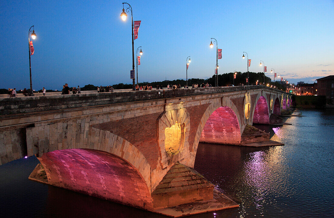 France, Midi-Pyrénées, Toulouse, Pont Neuf, bridge, Garonne River