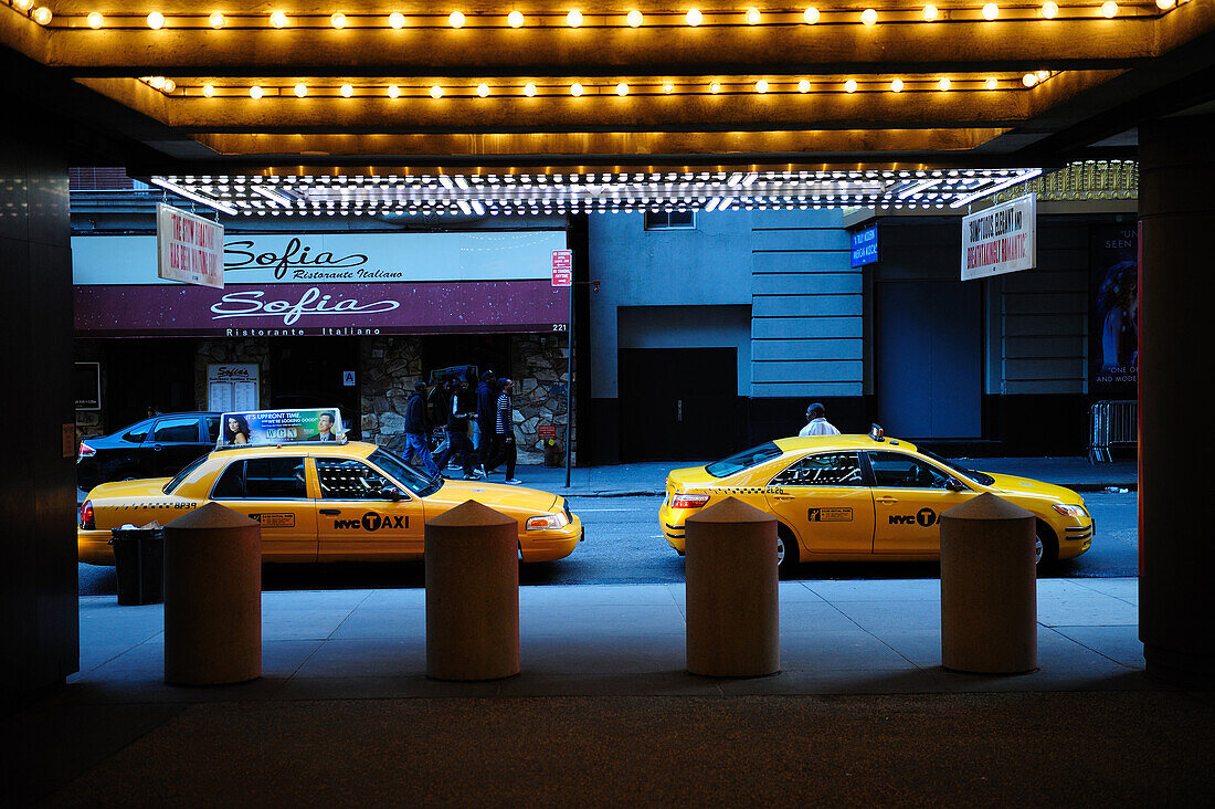 Yellow cabs in Times Square, New York City, New York, USA