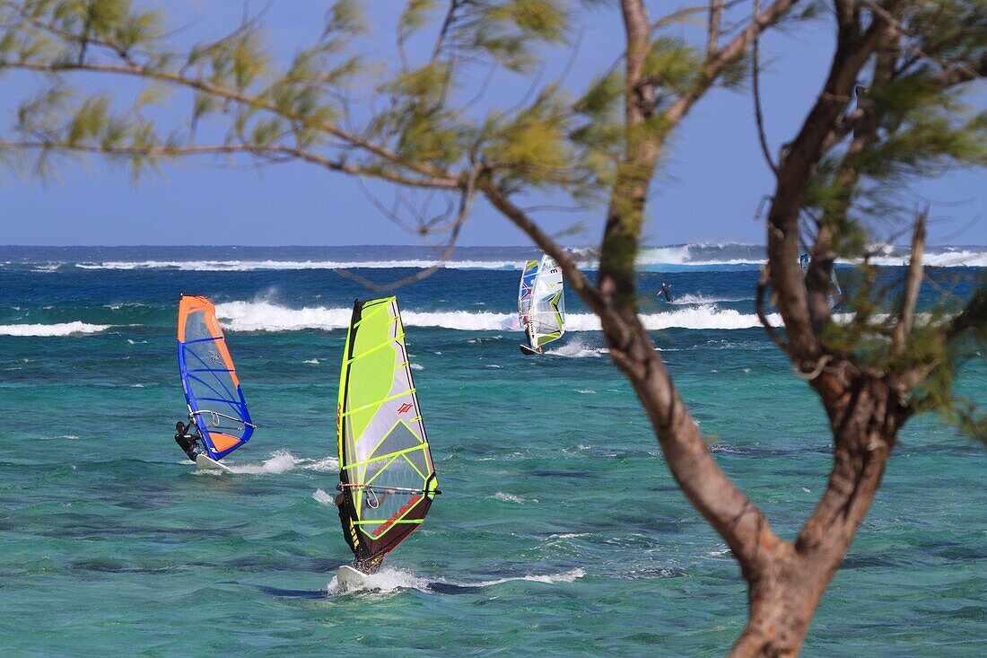 Indian ocean, Mauritius, Windsurfing