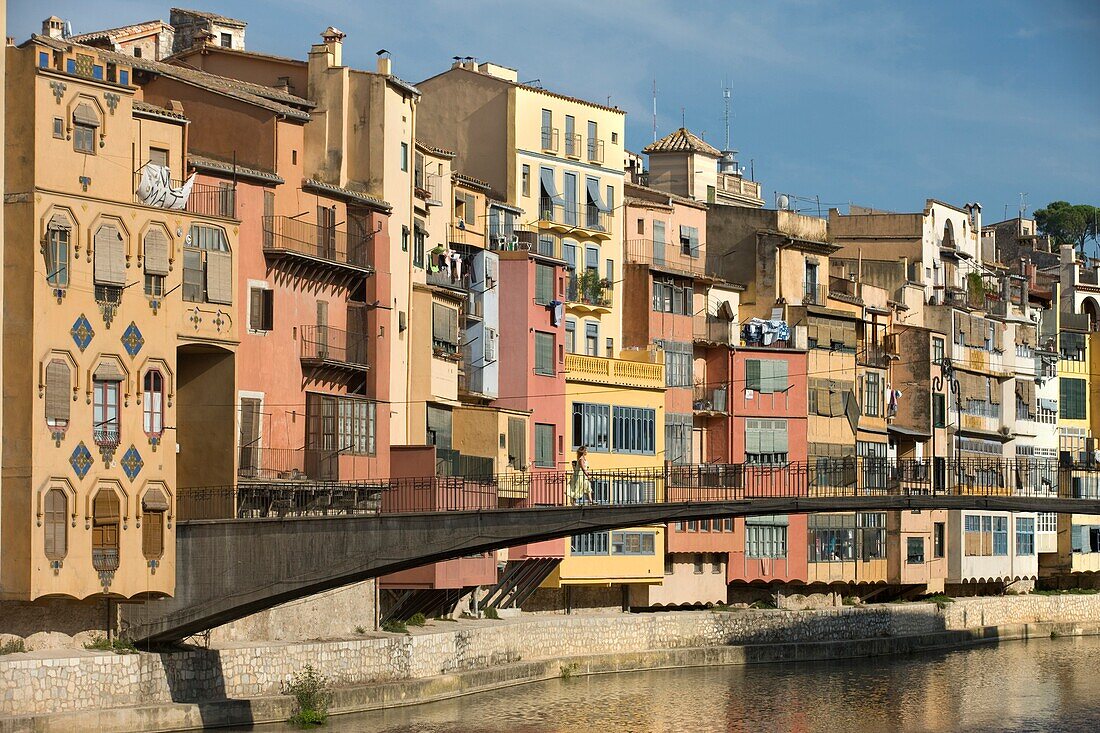 FOOTBRIDGE CASAS PENJADES ONYAR RIVER GIRONA CITY CATALONIA SPAIN