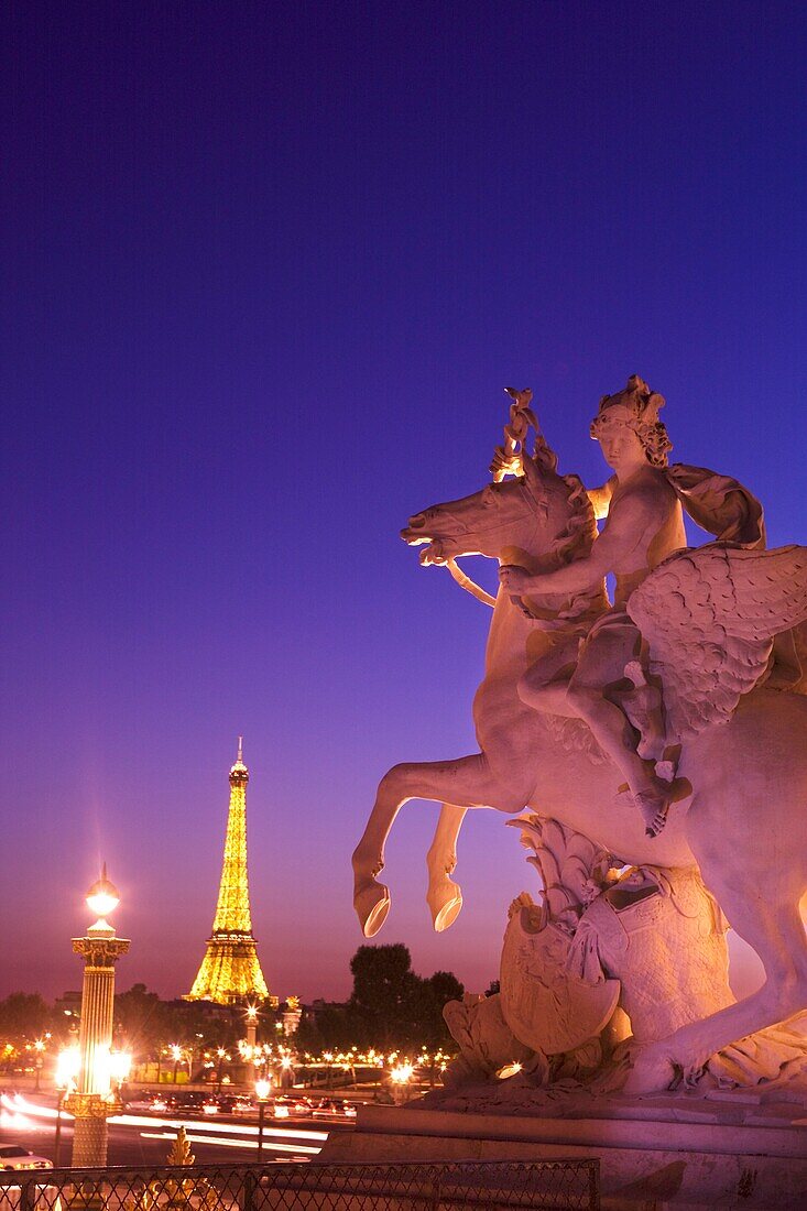 MERCURY RIDING PEGASUS STATUE PLACE DE LA CONCORDE PARIS FRANCE