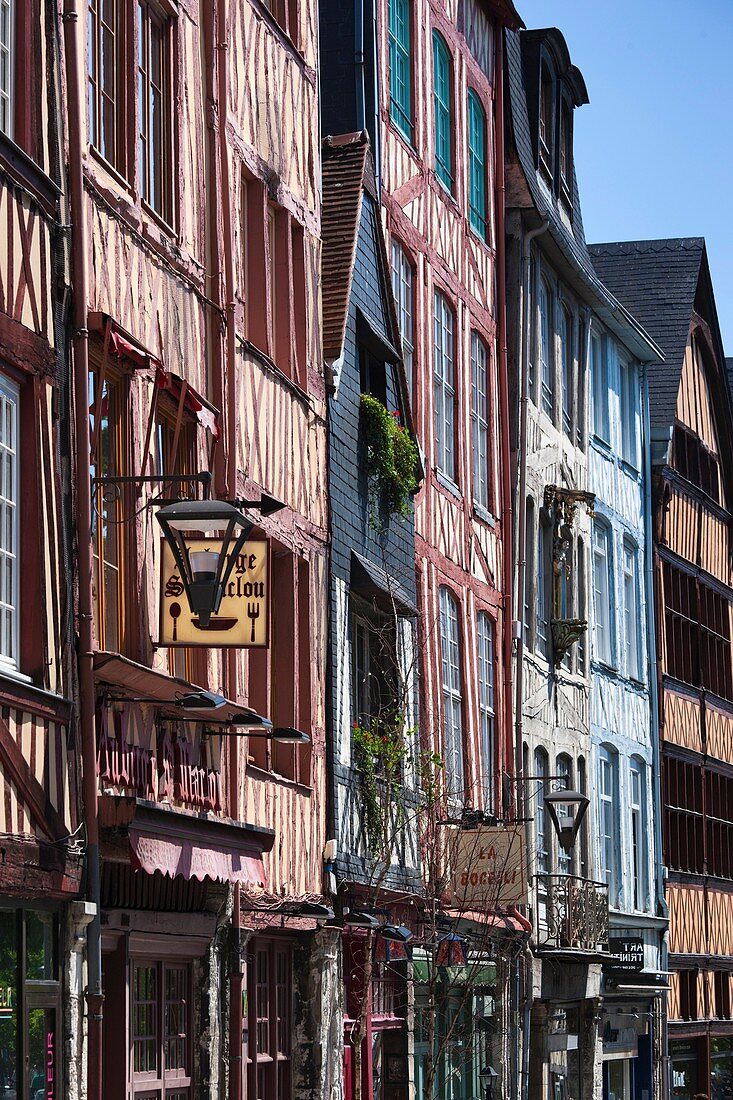 France, Normandy Region, Seine-Maritime Department, Rouen, half-timbered buildings