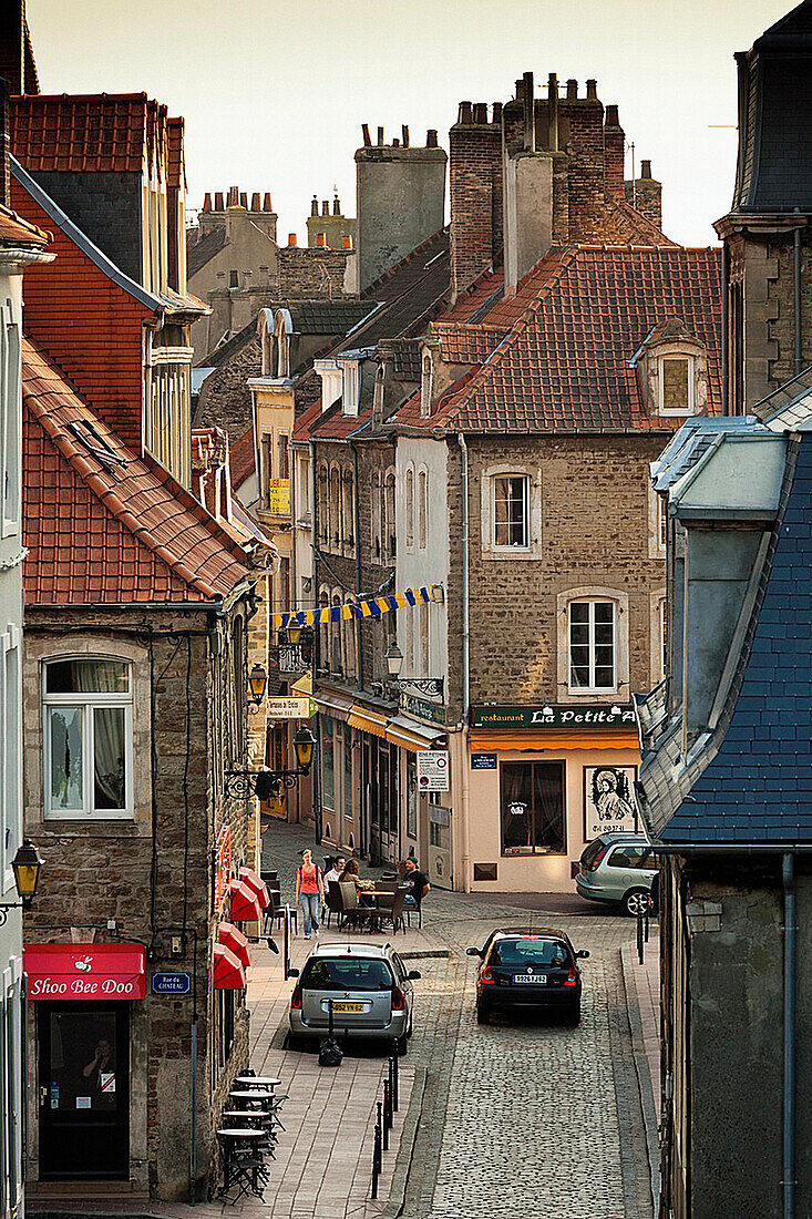 France, Nord-Pas de Calais Region, Pas de Calais Department, Boulogne sur Mer, Haut Ville, Upper City, elevated view