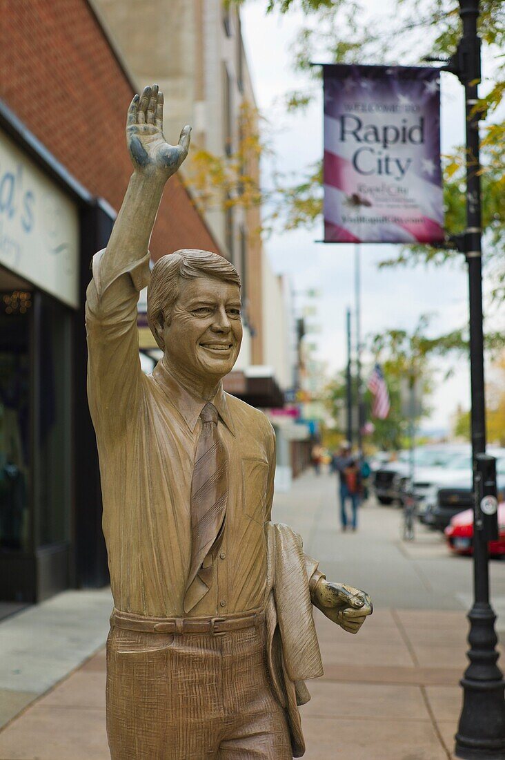 USA, South Dakota, Rapid City, City of Presidents sculptures, President Jimmy Carter