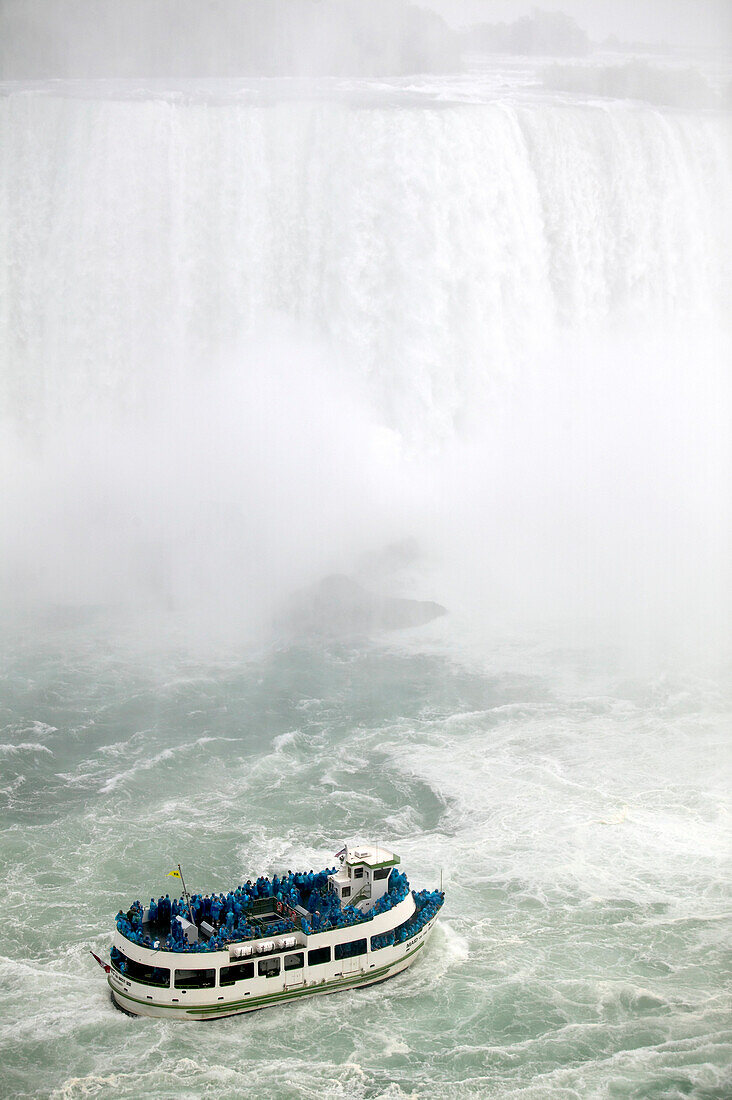 Tourists on the Maid of the Mist Ferry Boat, Niagara Falls, Ontario