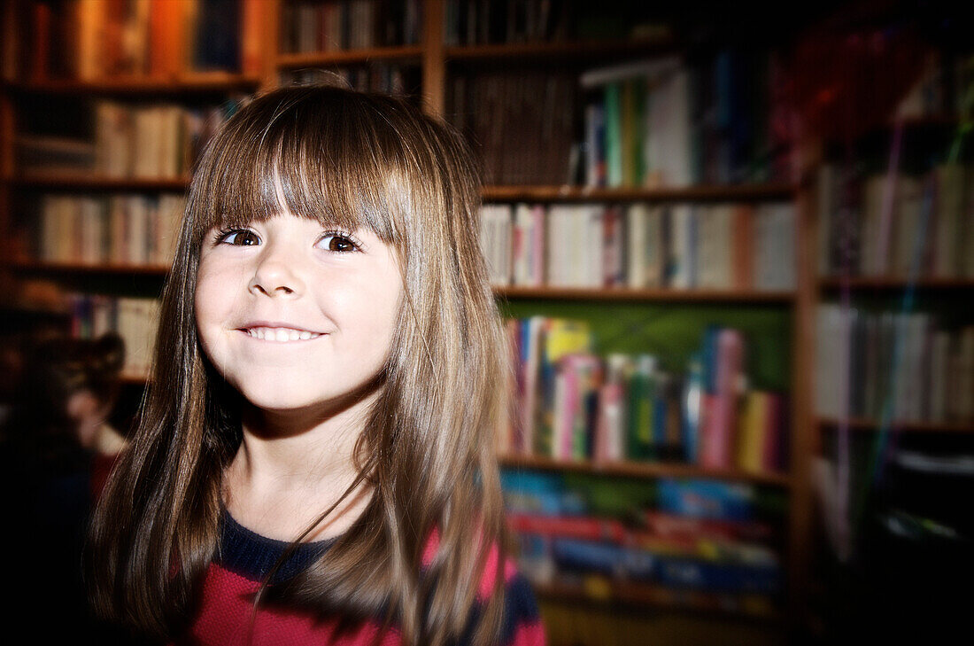 Little girl smiling for the camera, Otterburn, Quebec