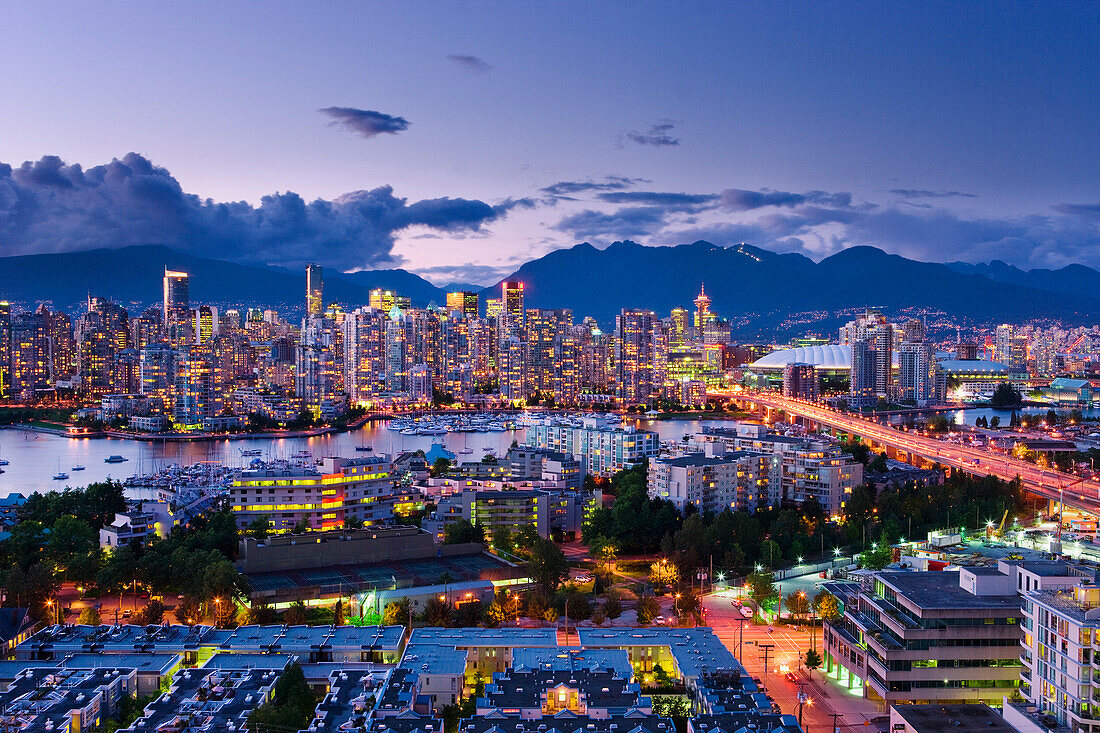 Artist's Choice: City skyline at dusk, Vancouver, British Columbia