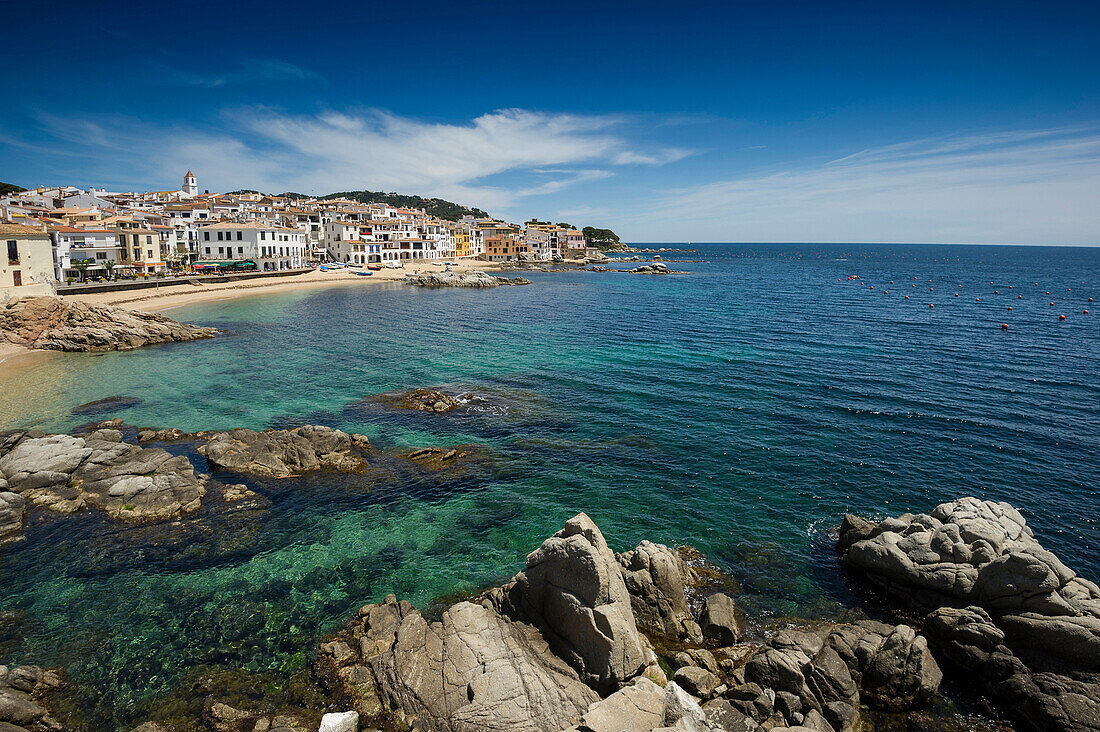 Blivk auf Calella de Palafrugell, Palafrugell, Costa Brava, Spanien