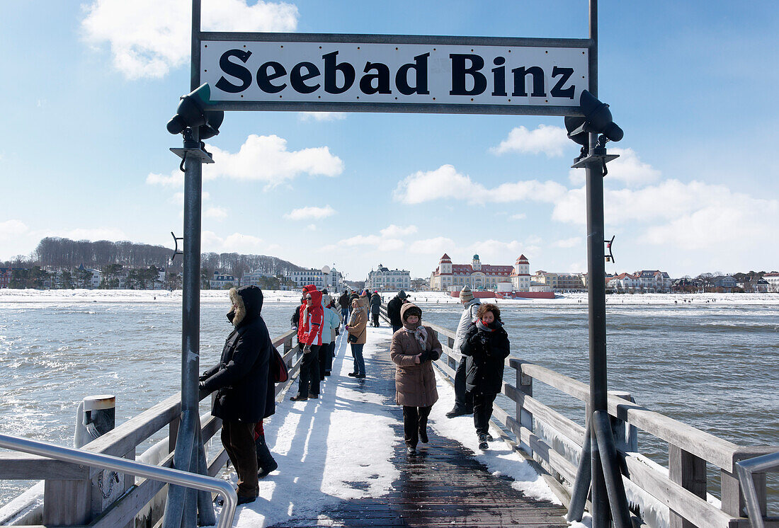 Sea Bridge in the Seaside Resort of Binz, Island of Ruegen, Baltic Sea, Mecklenburg-Western Pomerania, Germany